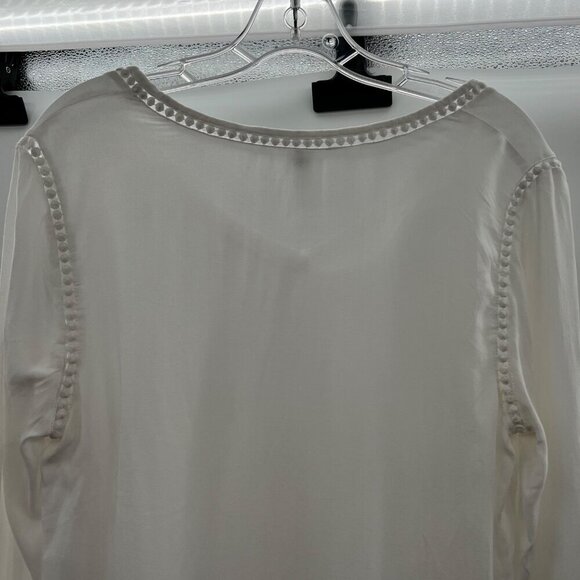 Old Navy Women's Long Sleeve Lace Trimmed Hi Low Top White Size Small - Picture 7 of 9
